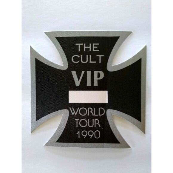 The Cult Backstage Pass Original Hard Rock Concert Tour 1990 Diecut German Cross - Picture 2 of 4